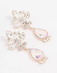 Boucles d’oreilles en fleur de poire en or rose
