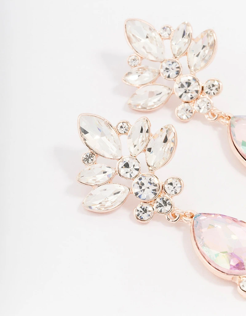 Boucles d’oreilles en fleur de poire en or rose