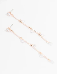 Rose Gold Cubic Zirconia Drop Earrings