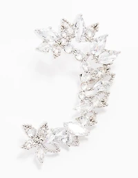 Silver Cubic Zirconia Grand Marquise Earring Cuff