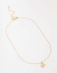Collier pendentif rond en laiton organique plaqué or