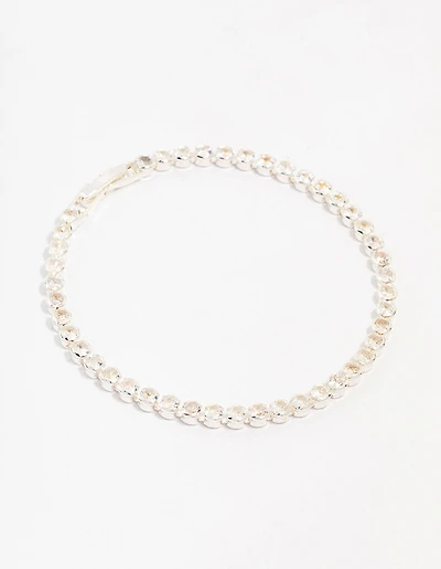 Silver Plated Brass  Single Classic Tennis Bracelet