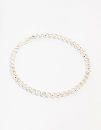 Silver Plated Brass  Single Classic Tennis Bracelet