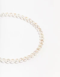 Silver Plated Brass  Single Classic Tennis Bracelet