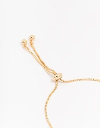 Gold Plated Brass Crystal Large Evil Eye Bracelet
