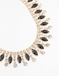 Collier noir Gold Statement