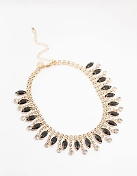 Gold Statement Black Necklace