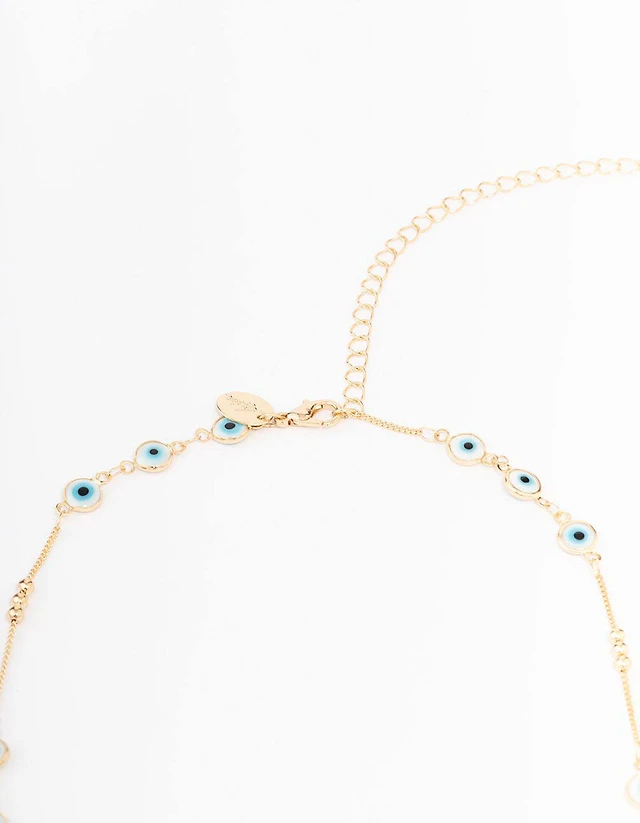 Gold Evil Eye Beaded Waist Chain