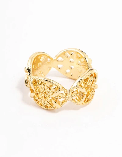 Gold Plated Filigree Oval Band Ring