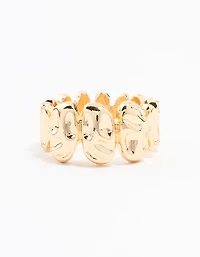 Gold Plated Molten Stone Band Ring