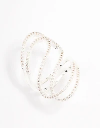 Lovely Silver Ribbon Cubic Zirconia Ring