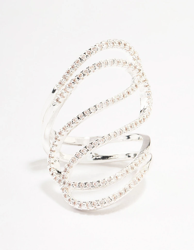 Magnifique bague cubique en zircone ruban d’argent