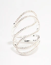 Magnifique bague cubique en zircone ruban d’argent