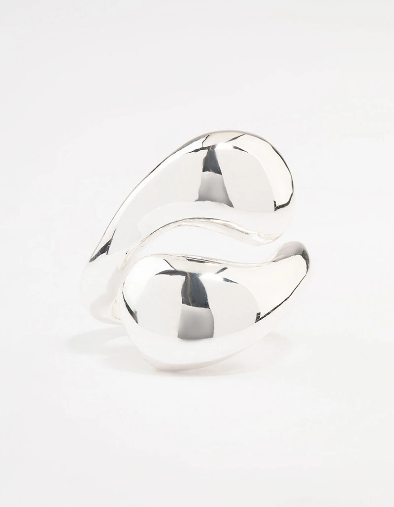 Anneau tourbillonnant empilé plaqué argent