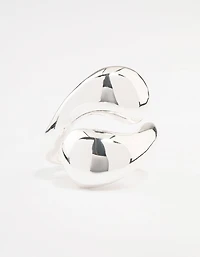 Anneau tourbillonnant empilé plaqué argent