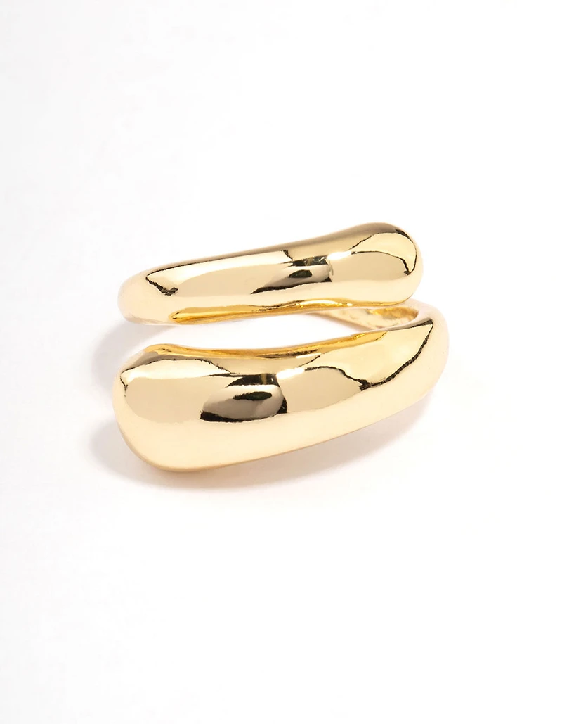 Slim Gold Plated Metal Wrapped Ring