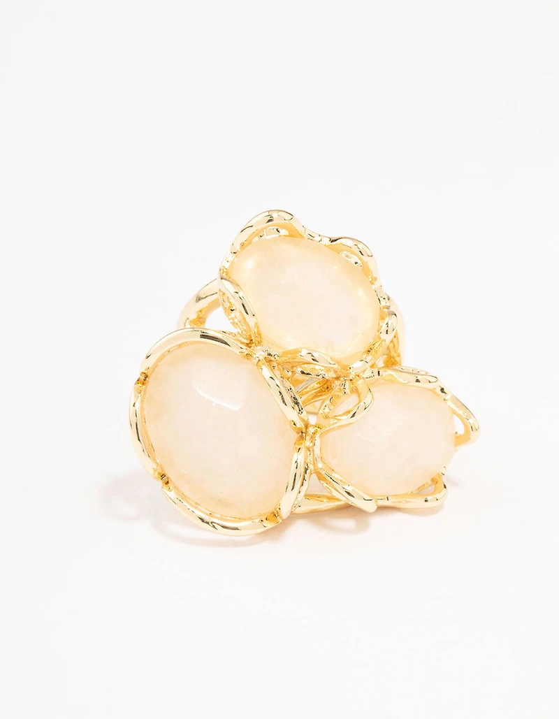 Bague semi-précieuse plaquée or