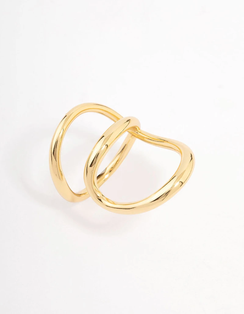 Gold Plated Elongated Wrap Ring