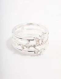 Silver Plated Butterfly Band Ring