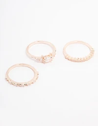 Anneau empilable Marquise Rose Gold 3-pack