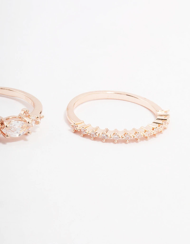 Anneau empilable Marquise Rose Gold 3-pack