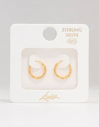 Gold Plated Sterling Silver Twisted Hoop Earrings