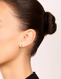 Gold Plated Sterling Silver Cubic Zirconia Butterfly Earrings