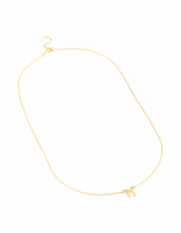 Gold Plated Sterling Silver Cubic Zirconia Bow Necklace