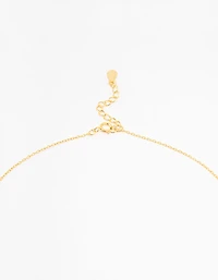 Gold Plated Sterling Silver Cubic Zirconia Cross Necklace
