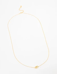 Gold Plated Sterling Silver Pave Link Extra Small Hoop Necklace