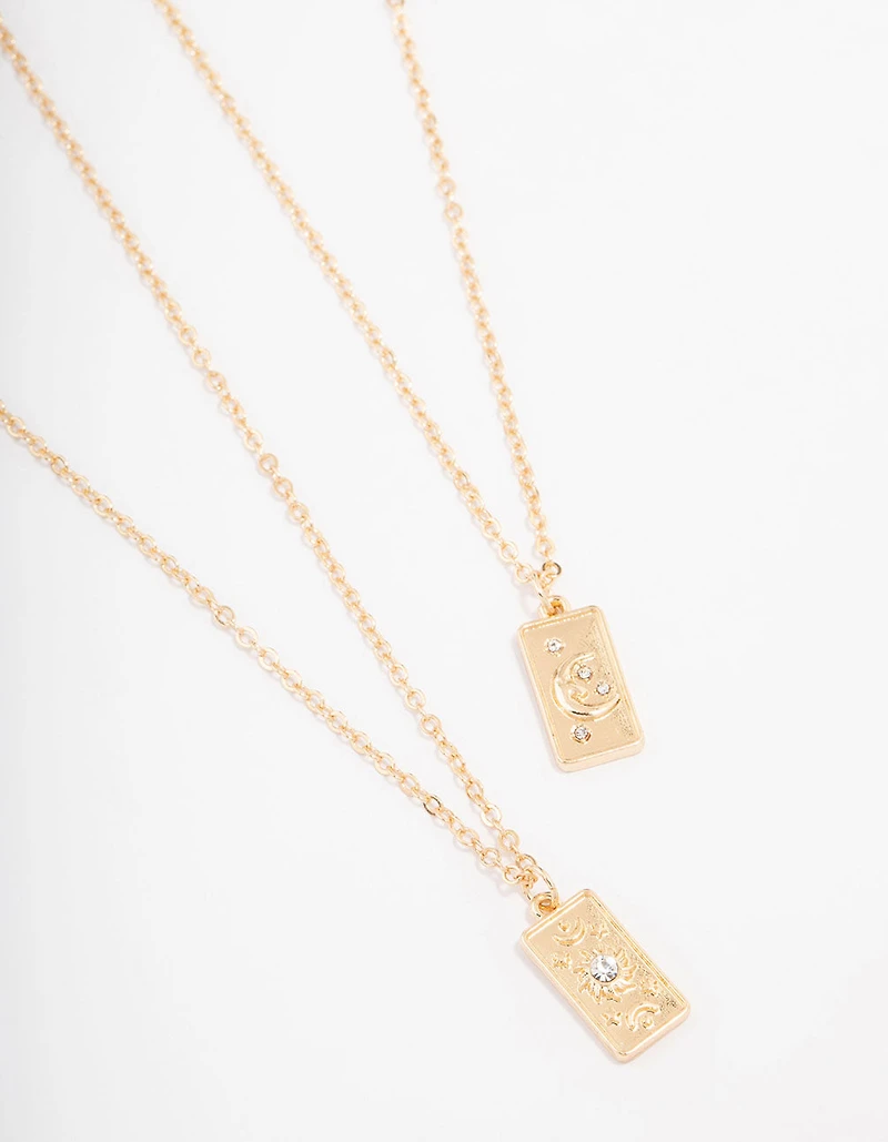 Ensemble de pendentifs à étiquettes célestes en or