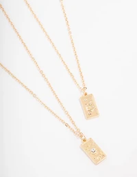 Ensemble de pendentifs à étiquettes célestes en or