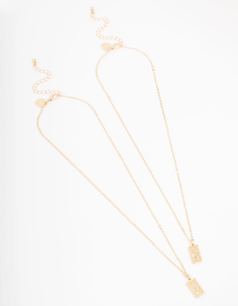 Ensemble de pendentifs à étiquettes célestes en or