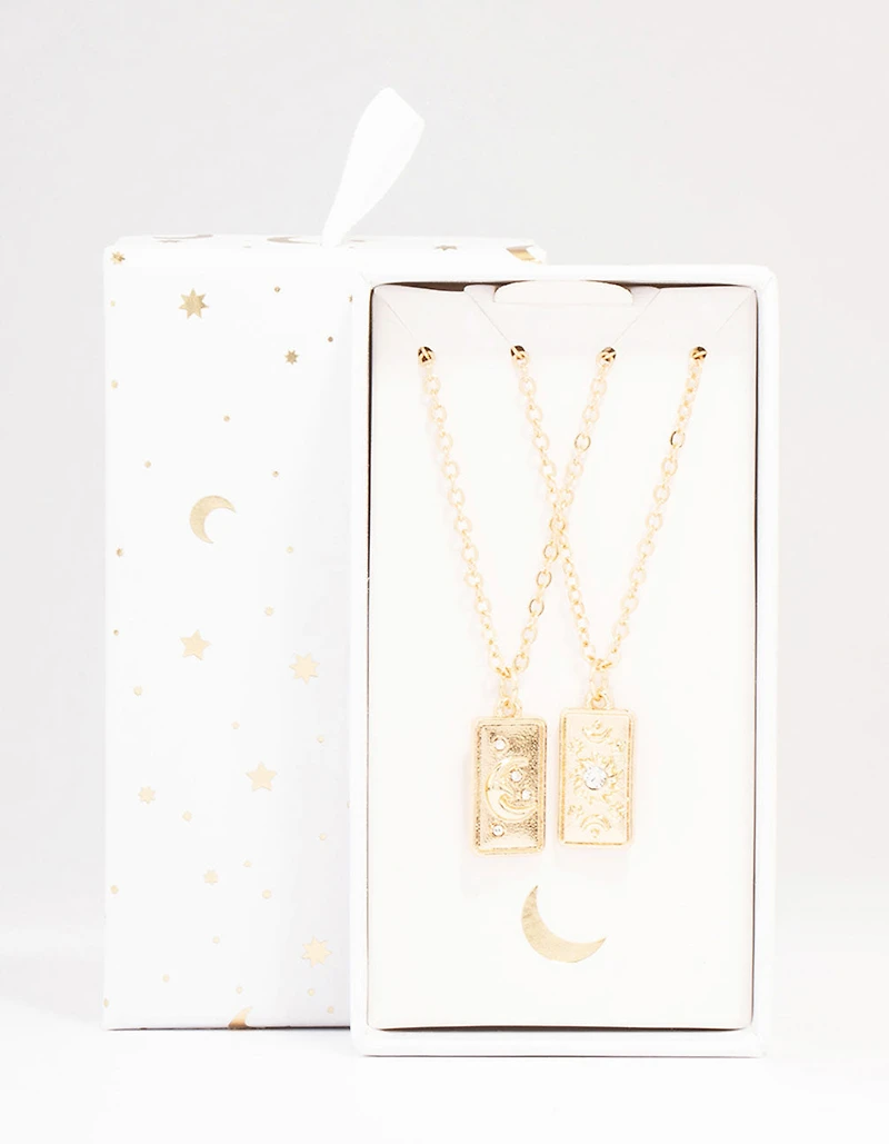 Ensemble de pendentifs à étiquettes célestes en or