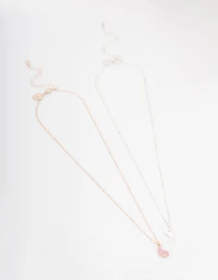 Two-Toned Heart Yin & Yang Necklace Pack