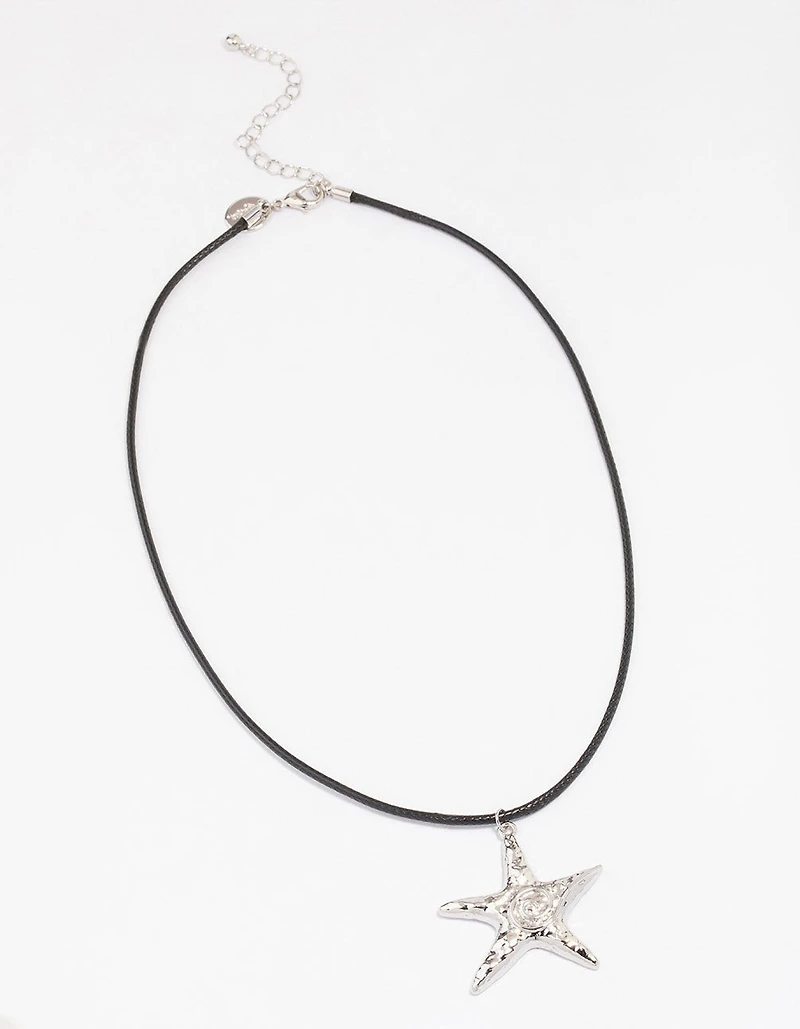 Silver Molten Starfish Necklace