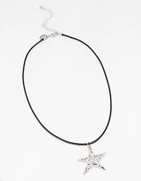 Silver Molten Starfish Necklace