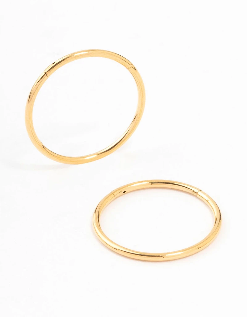 Gold Plated Surgical Steel Sleeper Earrings 14MM