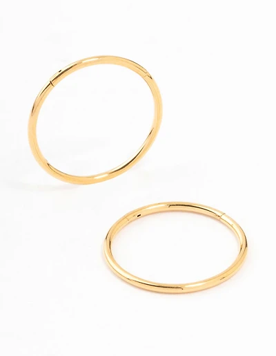 Gold Plated Surgical Steel Sleeper Earrings 14MM
