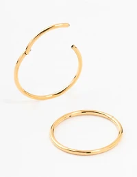 Gold Plated Surgical Steel Sleeper Earrings 14MM