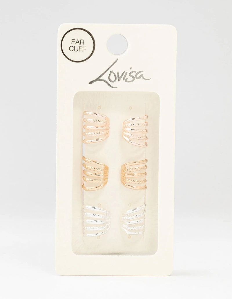 Mixed Metals Ear Cuffs 6-Pack