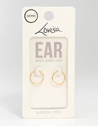 Gold Plated Surgical Steel Sleeper Earrings 12 MM