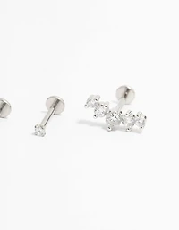 Surgical Steel Round Crawler Flat Backs 3-Pack