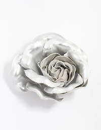 Large Metallic Flower Clip