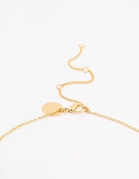 Collier de station de baguette émeraude plaqué or