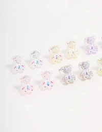 Silver Gummy Bear Earring 8-Pack