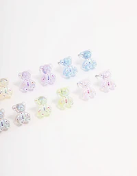 Silver Gummy Bear Earring 8-Pack