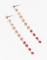 Boucles d’oreilles tombantes Gold Circle Diamante Cascade