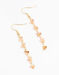 Gold Strand Drop Earrings