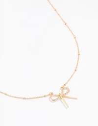 Collier à chaîne de boule en or avec arc
